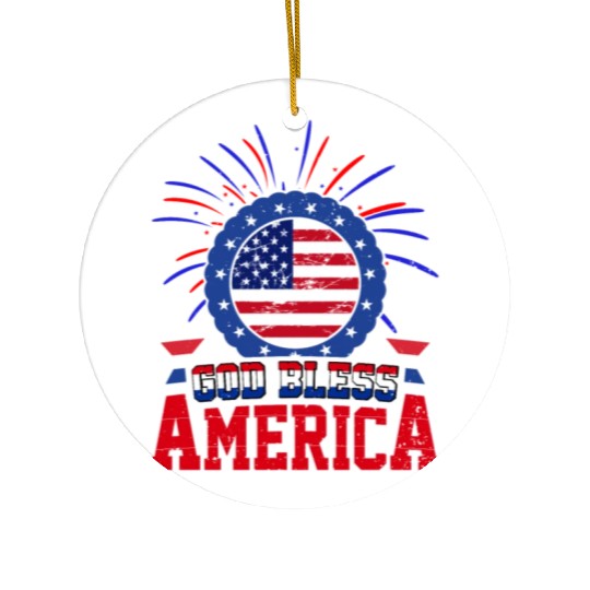 God Bless America Independence Day USA Patriot Ceramic Ornaments