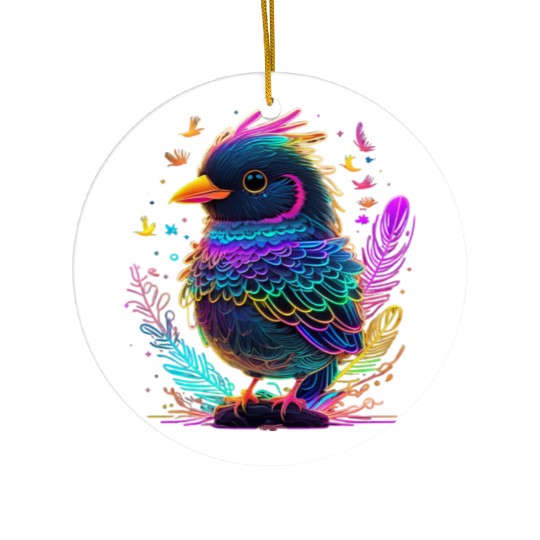 vibrant bird Ceramic Ornaments