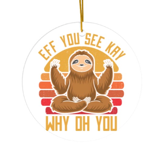 Sloth Hilarious Sloth Yoga Ceramic Ornaments