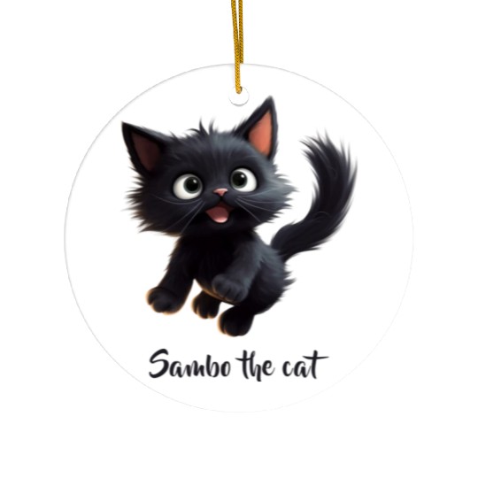 Black Sambo Cat Ceramic Ornaments