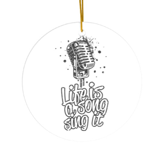 Life is a Song Sing It red Ceramic Ornaments