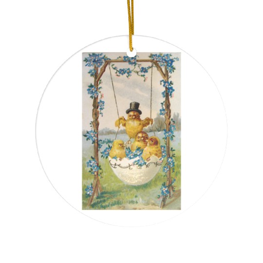 Vintage Easter Card Ceramic Ornaments