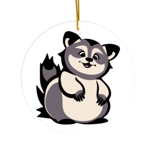 Simply cute raccoon Ceramic Ornaments