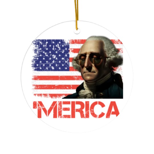 Merica George Washington Independence Day USA Ceramic Ornaments