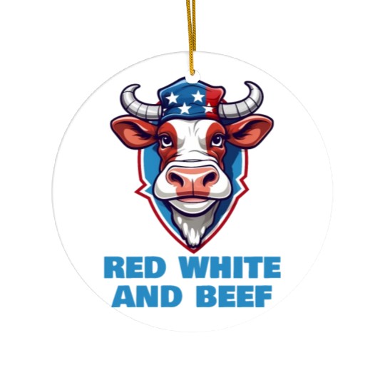 Red White And Beef Ceramic Ornaments