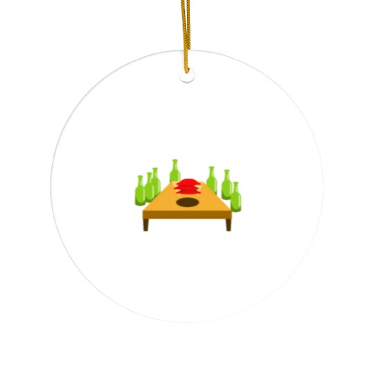 Cornhole - Sinkin and drinkin Ceramic Ornaments