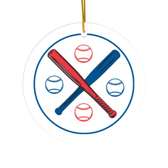 Baseball bat with ball design 2023 Ceramic Ornaments