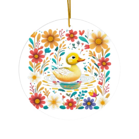 Joyful Duck Pond Ceramic Ornaments