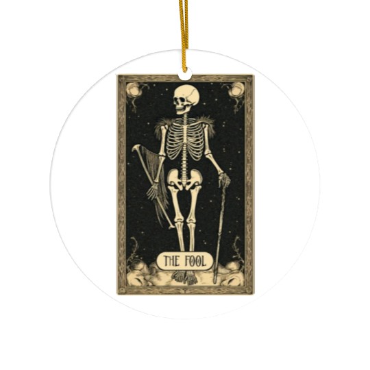 The Fool Skeleton Tarot Card Ceramic Ornaments