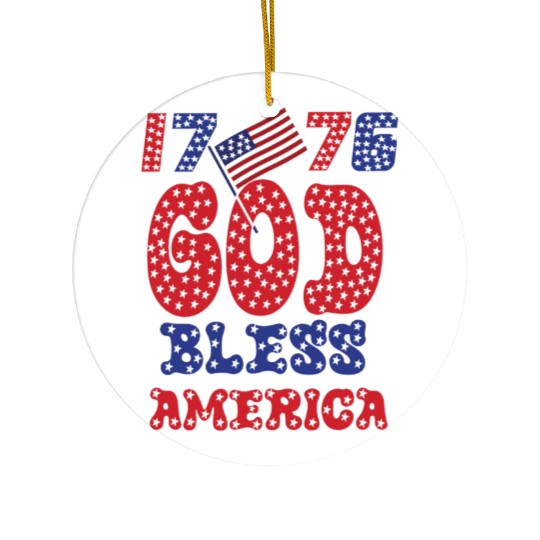 1776 GOD BLESS AMERICA FOR FREEDOM Ceramic Ornaments