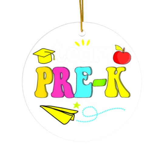 Happy Back To School Team Pre K Preschool Teacher Ceramic Ornaments