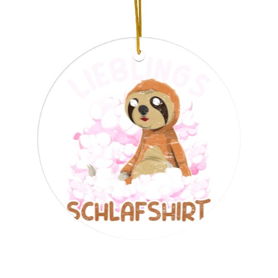 Night owl sloth gift favorite sleep Ceramic Ornaments