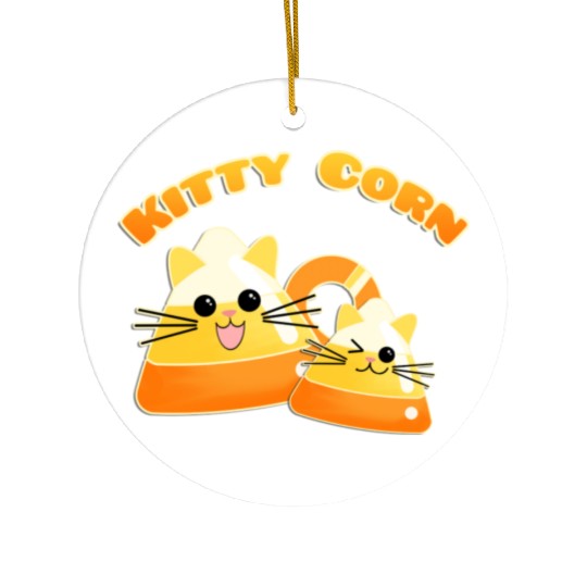Kitty Candy Corn Ceramic Ornaments