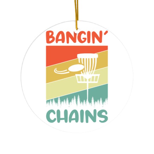 bangin chains disc golf nostalgia Ceramic Ornaments