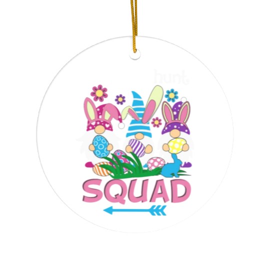 Egg Hunt Squad green Ceramic Ornaments