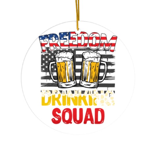 Freedom Drinking Squad USA Party Independence Day Ceramic Ornaments