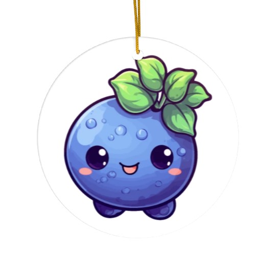 Blueberry kawaii Ceramic Ornaments