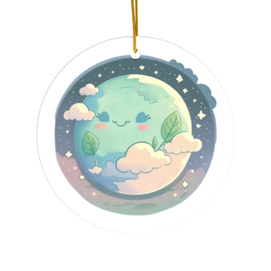 Earth Happy Cute Space Science Planet Environment Ceramic Ornaments
