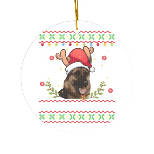 German Shepherd Dog Reindeer Ugly Ceramic Ornaments
