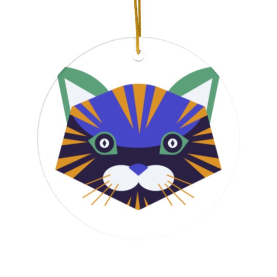 Colorful Cat Face Ceramic Ornaments