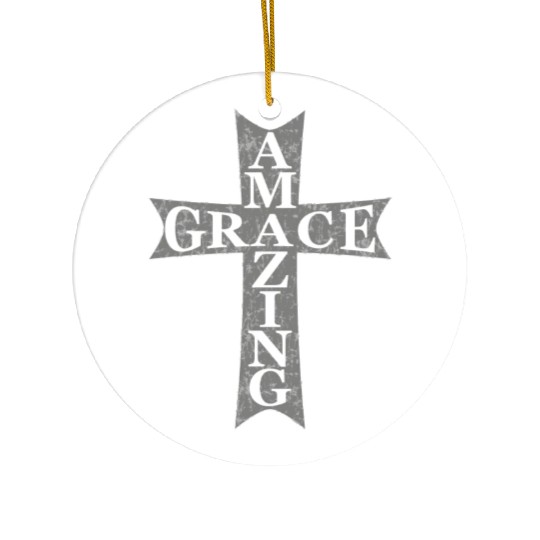 Amazing Grace Cross Ceramic Ornaments