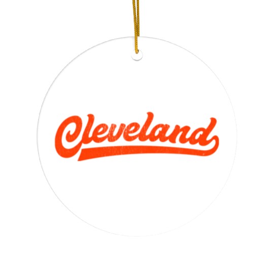 I Love Cleveland Ohio Sports Script Ceramic Ornaments