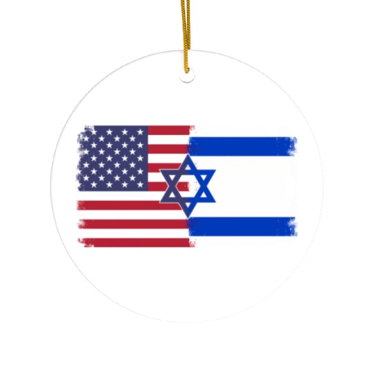 Israel Usa Flag Ceramic Ornaments