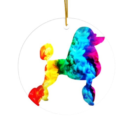 poodle proud proudle pride rainbow dog dogmonth Ceramic Ornaments