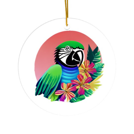 Macaw in the Tropics Ceramic Ornaments