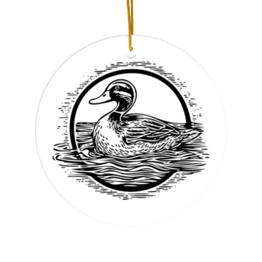 Duck Bird Nature Pond Ceramic Ornaments