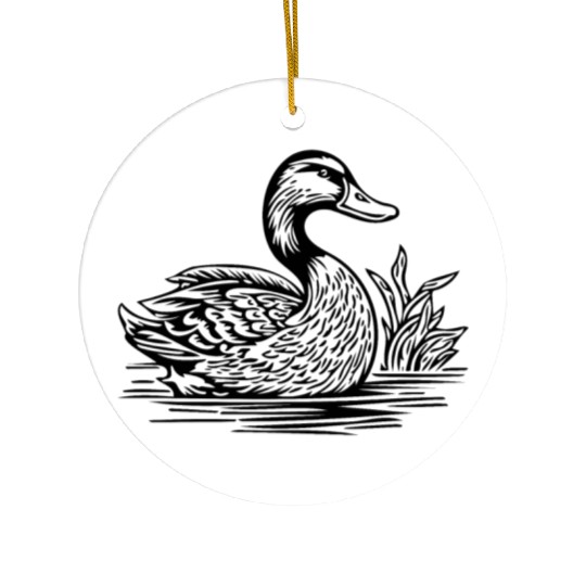 Duck Bird Nature Pond Ceramic Ornaments