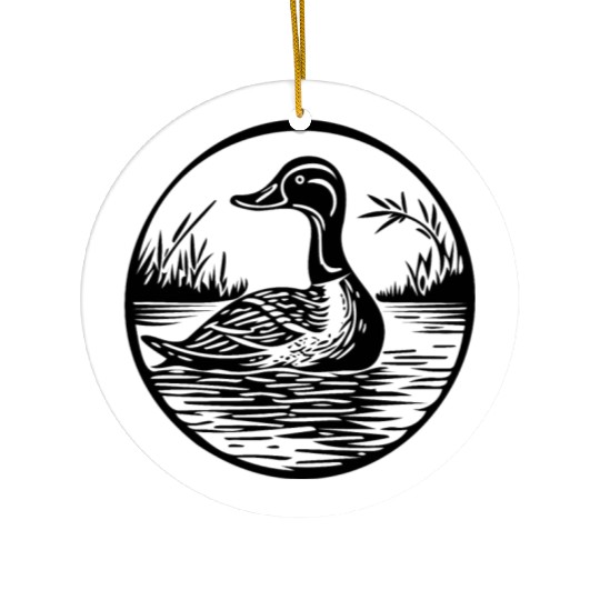 Duck Bird Nature Pond Ceramic Ornaments