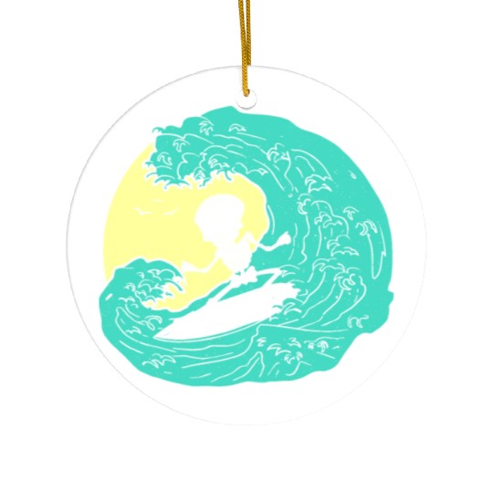 Skeleton surfing on Wave Ceramic Ornaments