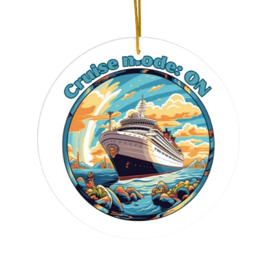 Cruise Mode: On Ship Vacation Ceramic Ornaments