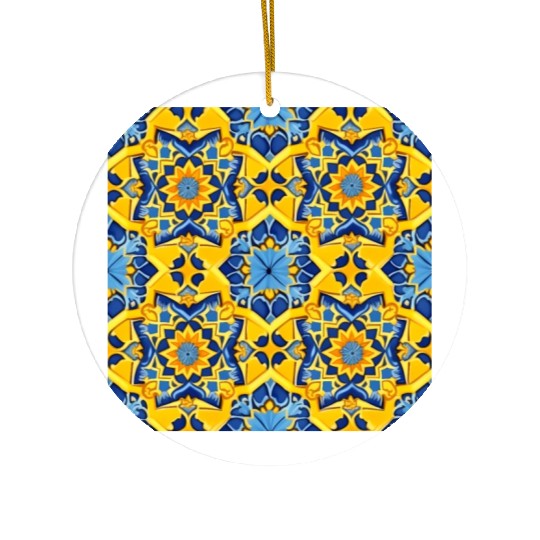 Tropical Mirage Detailed SummerTile Collection 004 Ceramic Ornaments