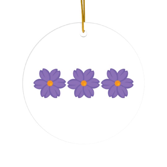 PURPLE FLOWERS Ceramic Ornaments
