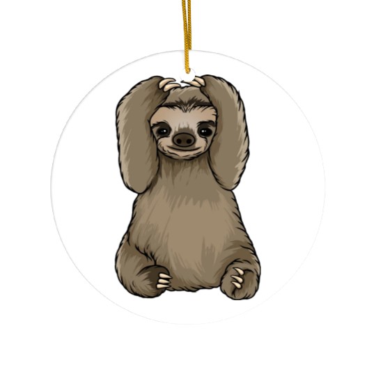 sloth omg what did i do Ceramic Ornaments