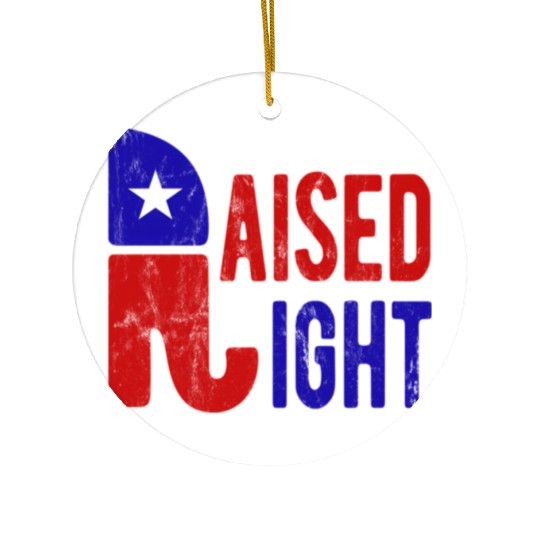 Raised Right Proud Republican Elephant Logo Usa Ceramic Ornaments