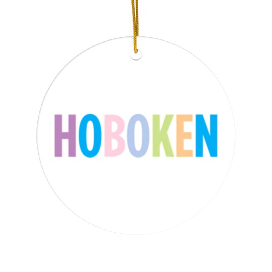 Hoboken New Jersey Colorful Type Ceramic Ornaments