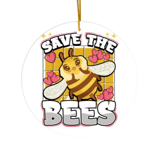 Save The Bees Cute Bumblebee Ceramic Ornaments