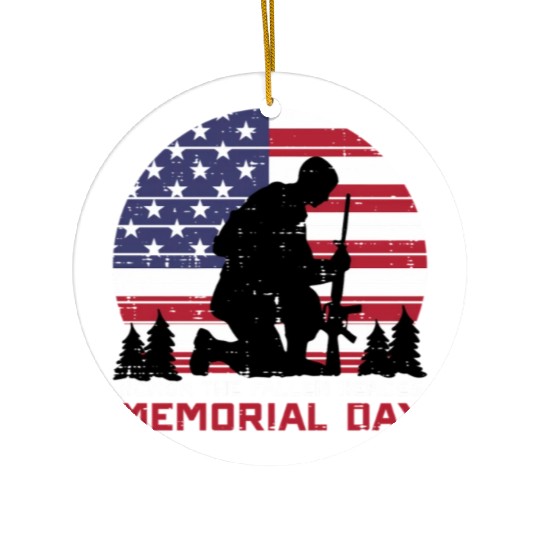 Honor The Fallen Heroes Memorial Day Us Flag Ceramic Ornaments