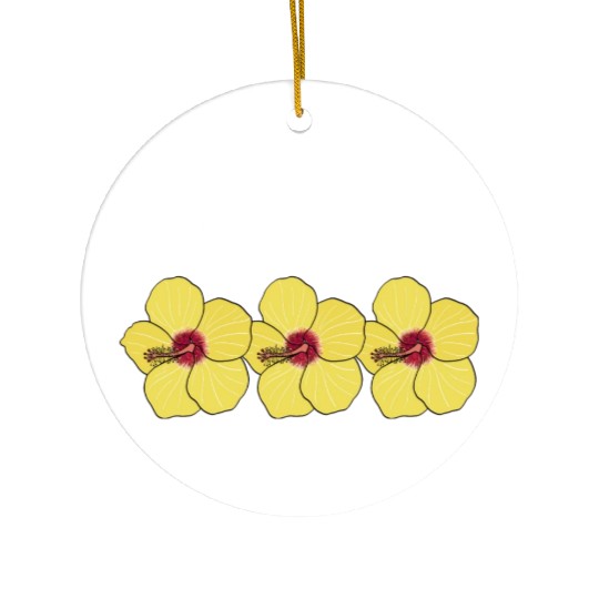 Hawaii Hibiscus State Flower Ceramic Ornaments