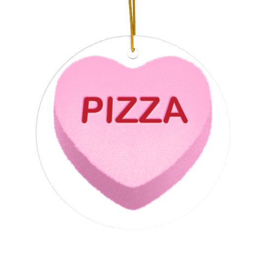 Pizza Candy Heart Ceramic Ornaments