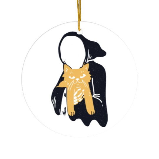 The grim reaper loves cat Ceramic Ornaments