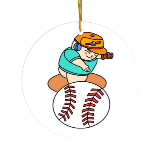 Cute Chibi Baseball Pitcher Ceramic Ornaments