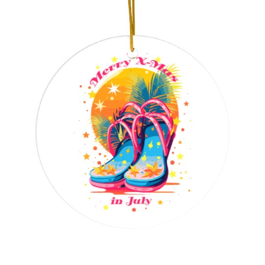 "Beach Bound Booties | "Christmas in July" Flip Ceramic Ornaments