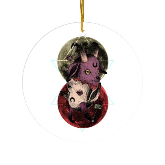 As Above So Below Goat Ceramic Ornaments