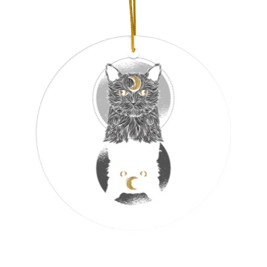 As Above so Below Cat Ceramic Ornaments