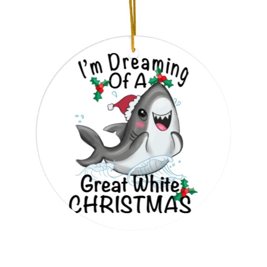 Great White Christmas Ceramic Ornaments