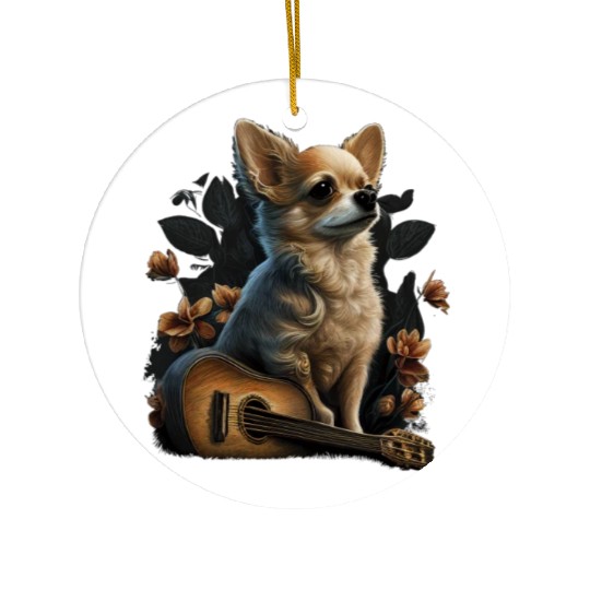 Chihuahua | Ukulele Guitar Hawaii Aloha Violine Ceramic Ornaments